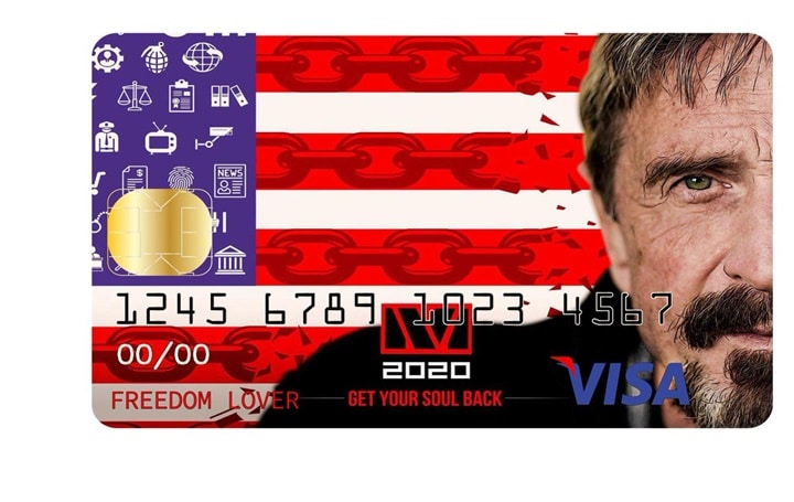 John McAfee lança cartão Bitcoin (Reprodução/Twitter)