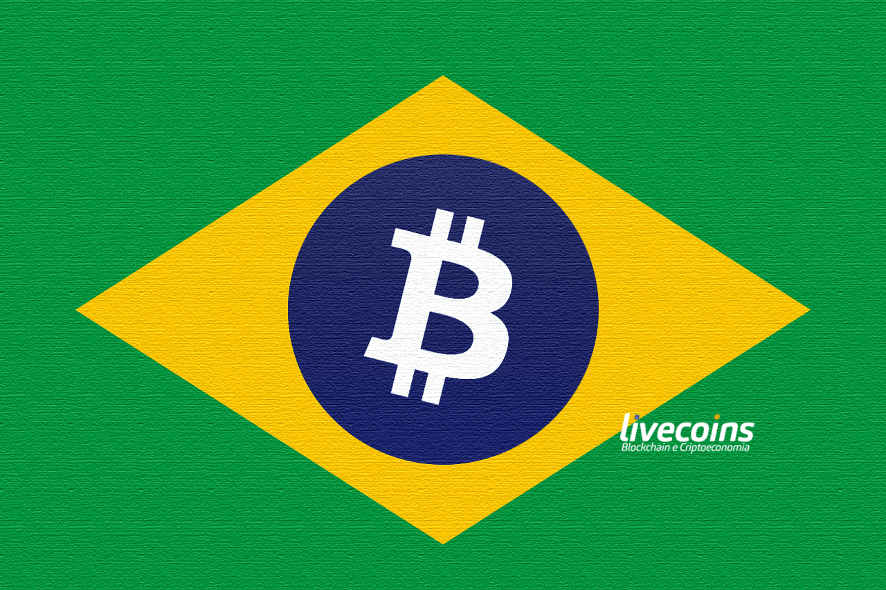 Bandeira do Brasil com Bitcoin