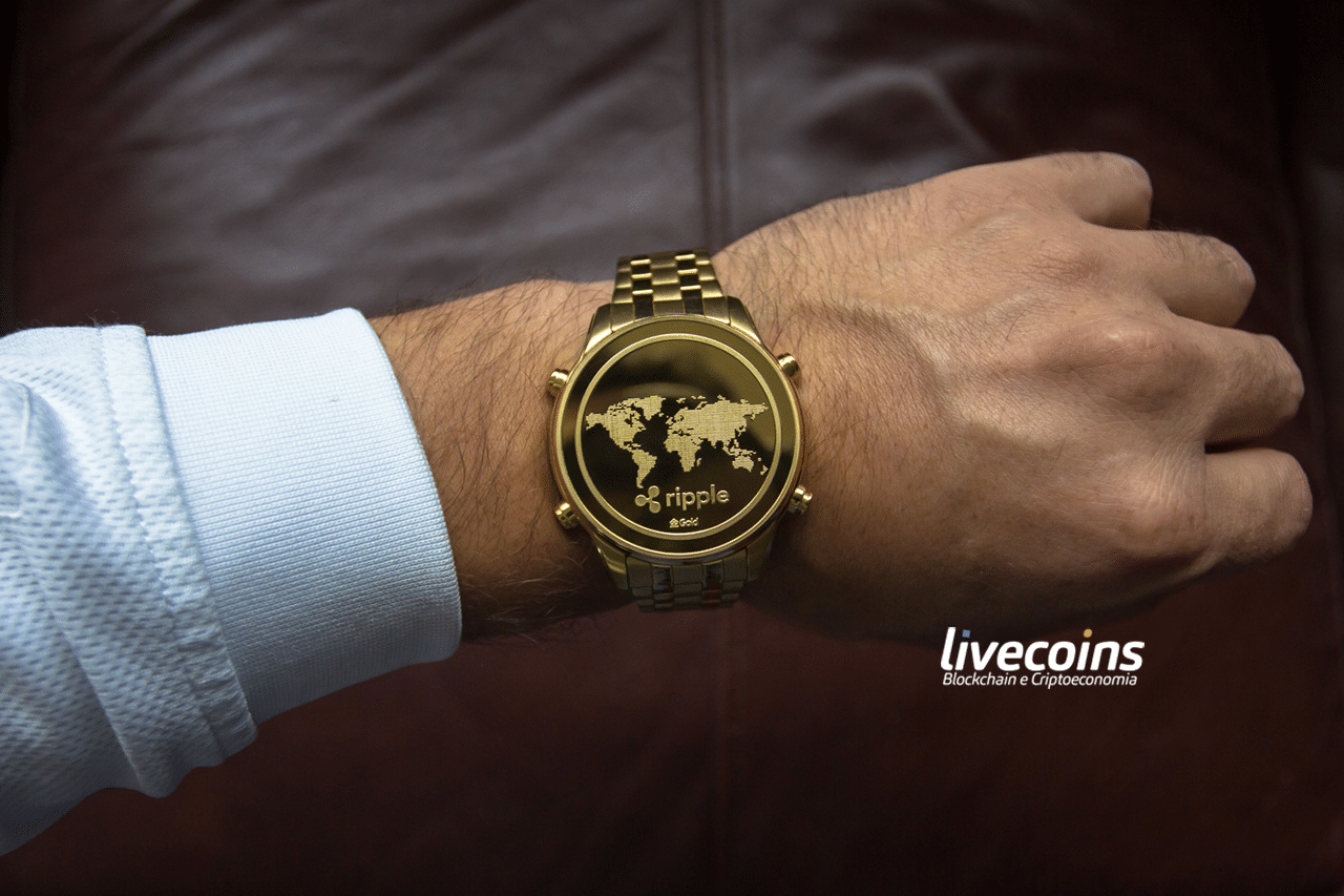 Relógio com a Logo da Criptomoeda Ripple (XRP)