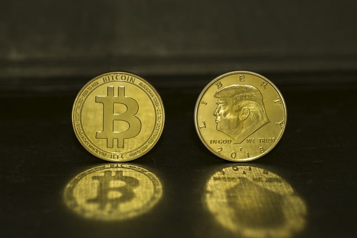 Moeda digital Bitcoin e Trump