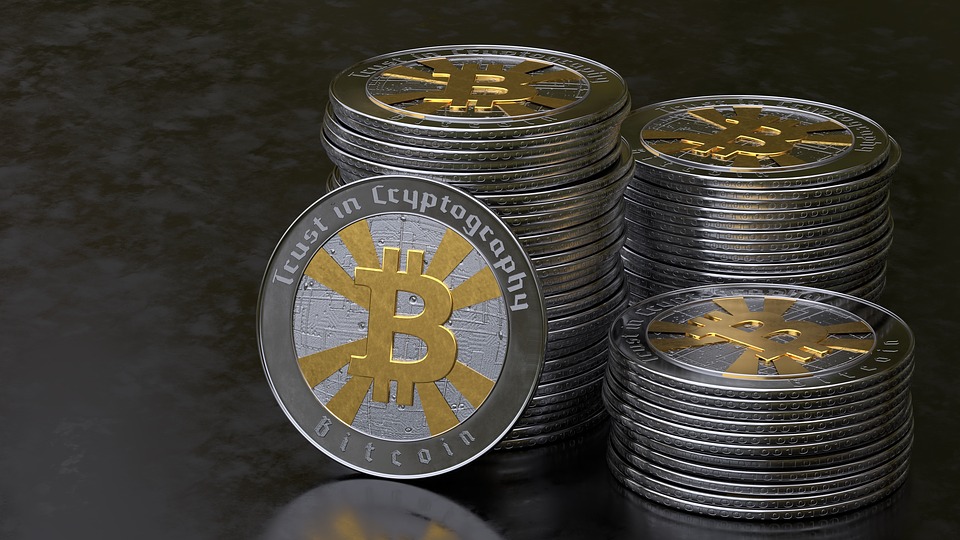 Bitcoins empilhados