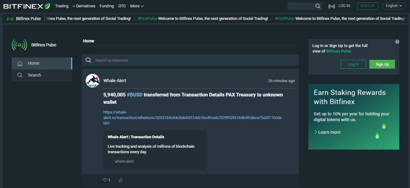 Corretora de Bitcoin lança rede social para traders Bitfinex Pulse