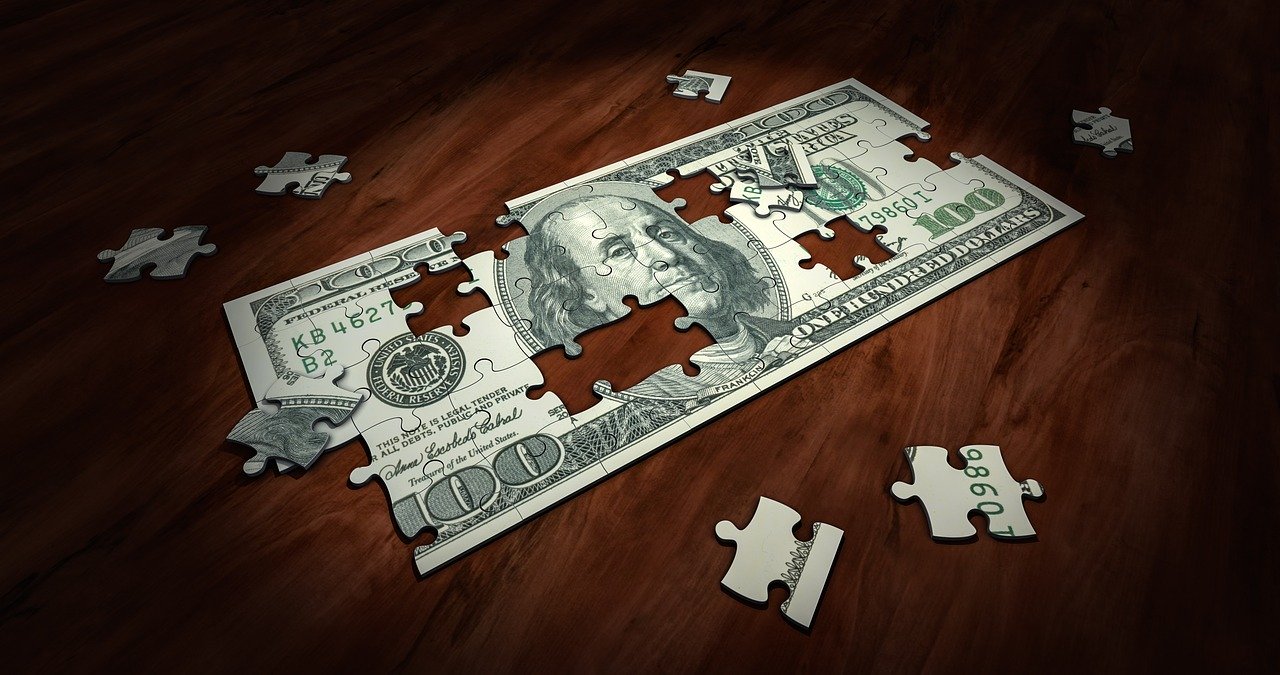 Quebra cabeça de dólar