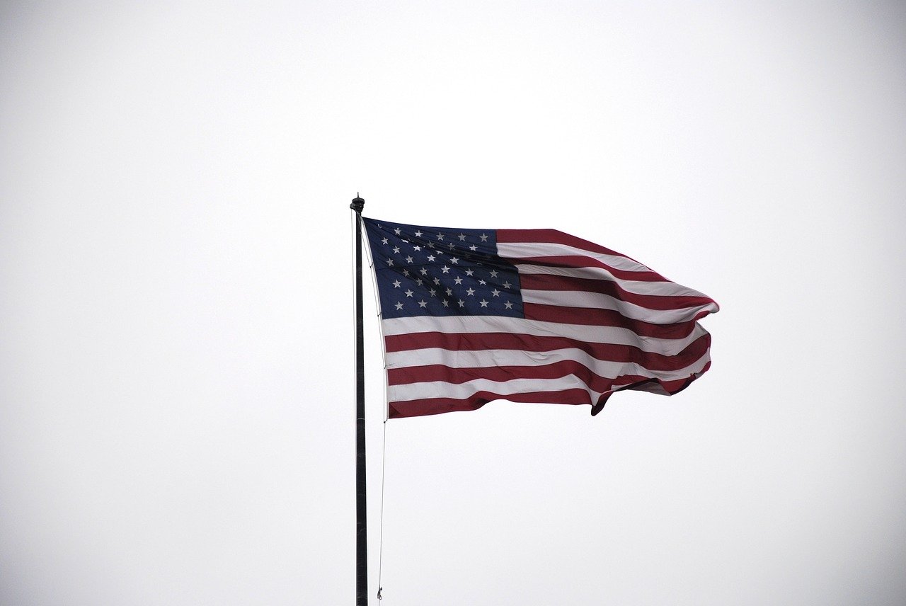 Bandeira dos EUA USA Estados Unidos da América Criptomoeda Blockchain Bitcoin Ethereum