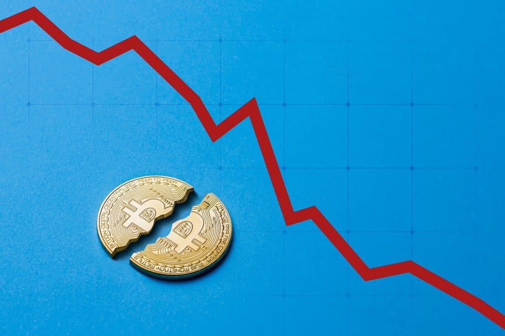 Preço gráfico do Bitcoin em queda