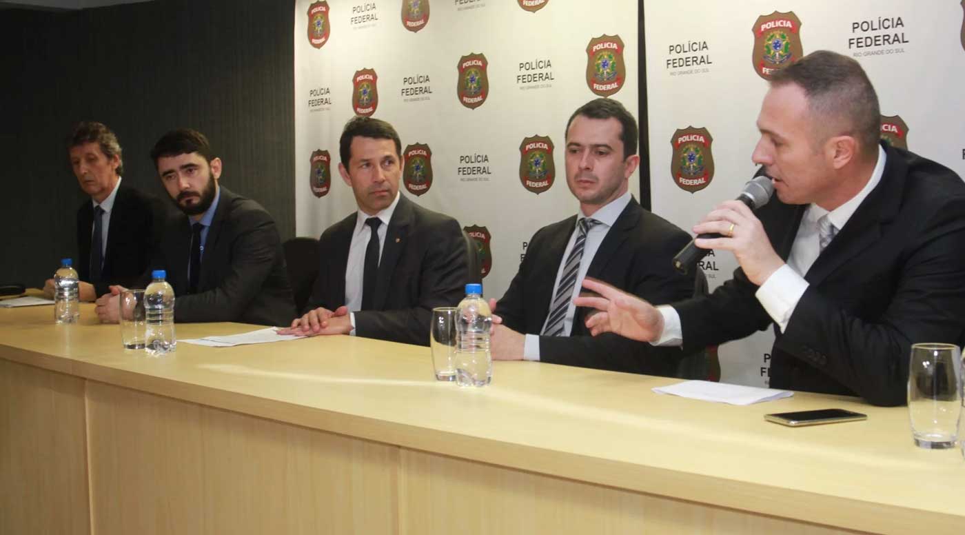 COLETIVA DE IMPRENSA: delegados federais explicaram como agiam sócios da InDeal. Imagem: diariodecanoas