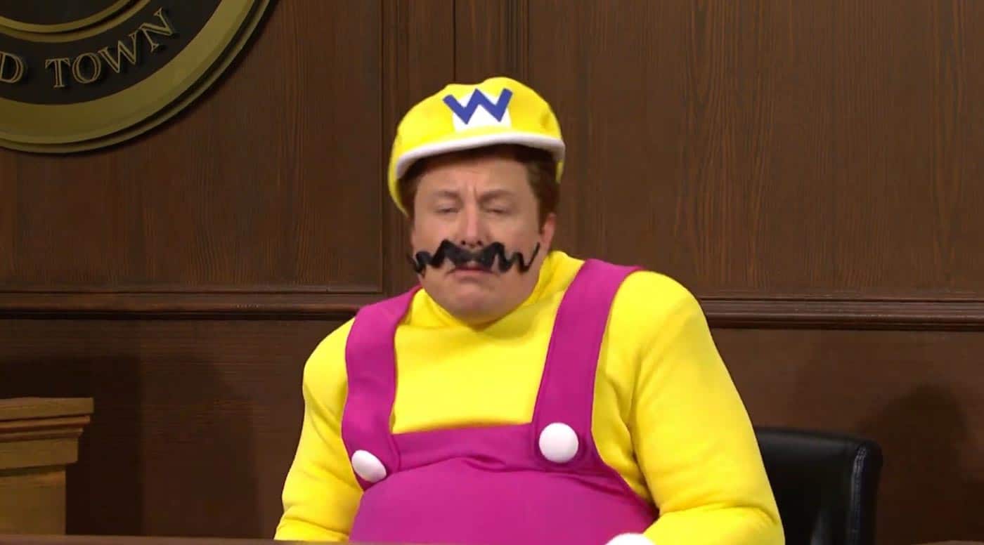 Elon Musk interpretando Wario. Imagem: Youtube