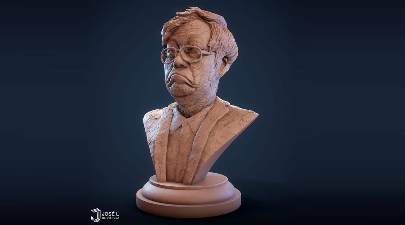 Dorian Nakamoto arte em 3D. ( Imagem: José Hernandez @Zbite_3dart)