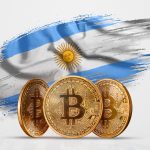 Bitcoin e bandeira da Argentina stablecoin criptomoedas blockchain