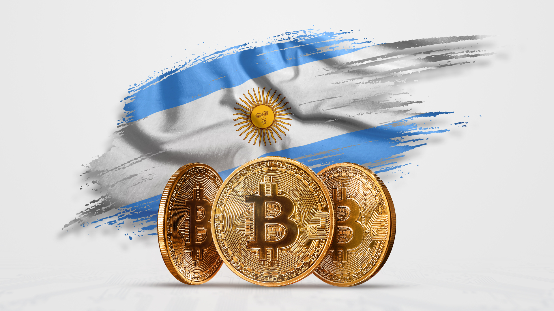 Bitcoin e bandeira da Argentina stablecoin criptomoedas blockchain