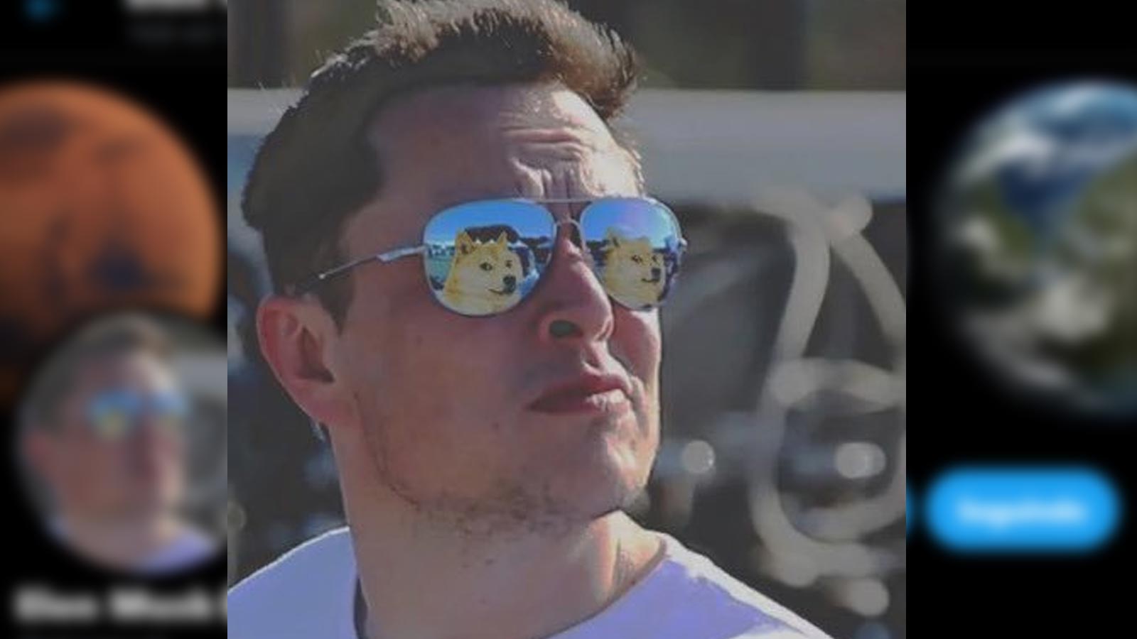 Elon Musk foto óculos Doge