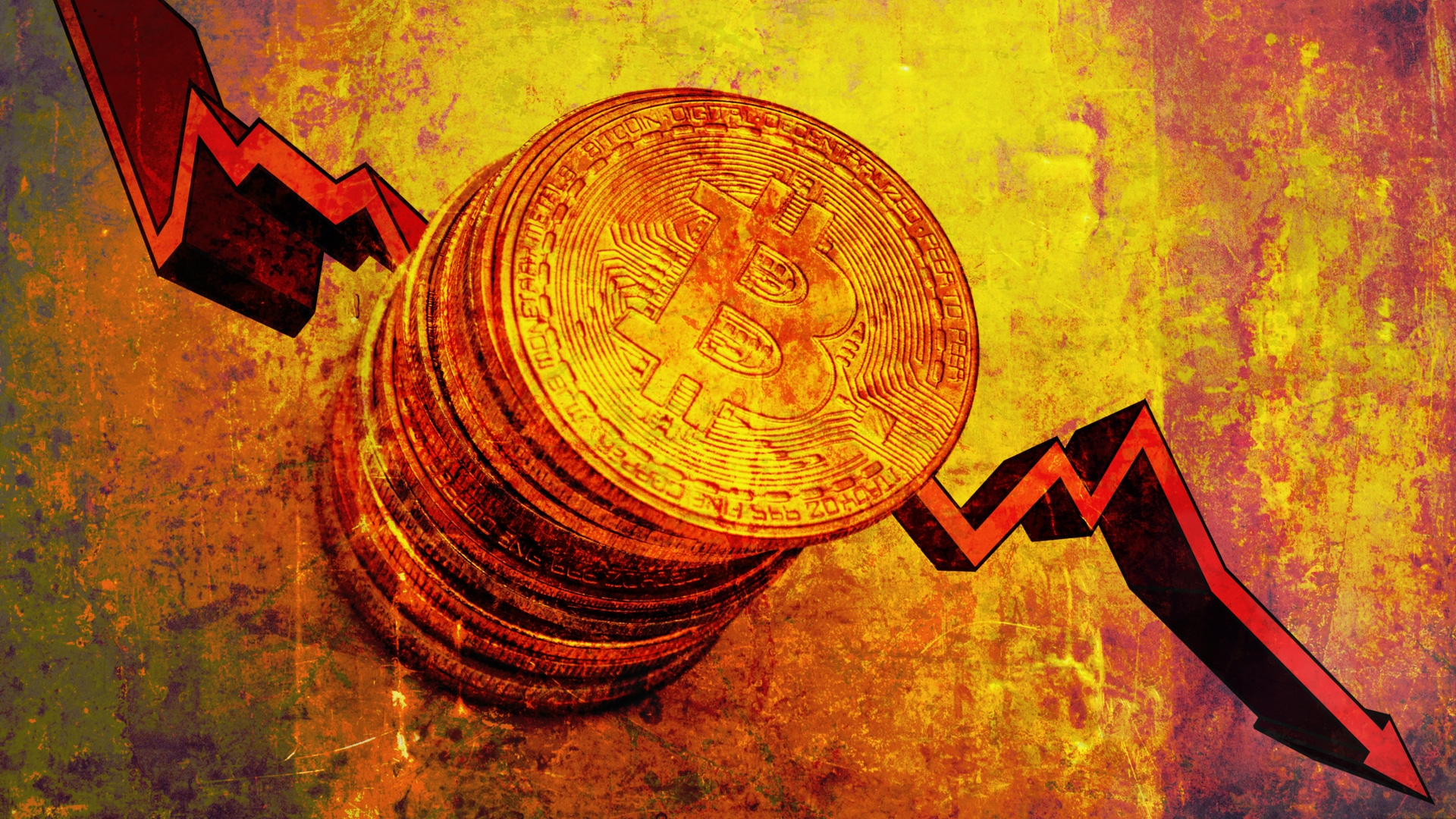 Queda do Bitcoin perdas baixa desvalorização gráfico