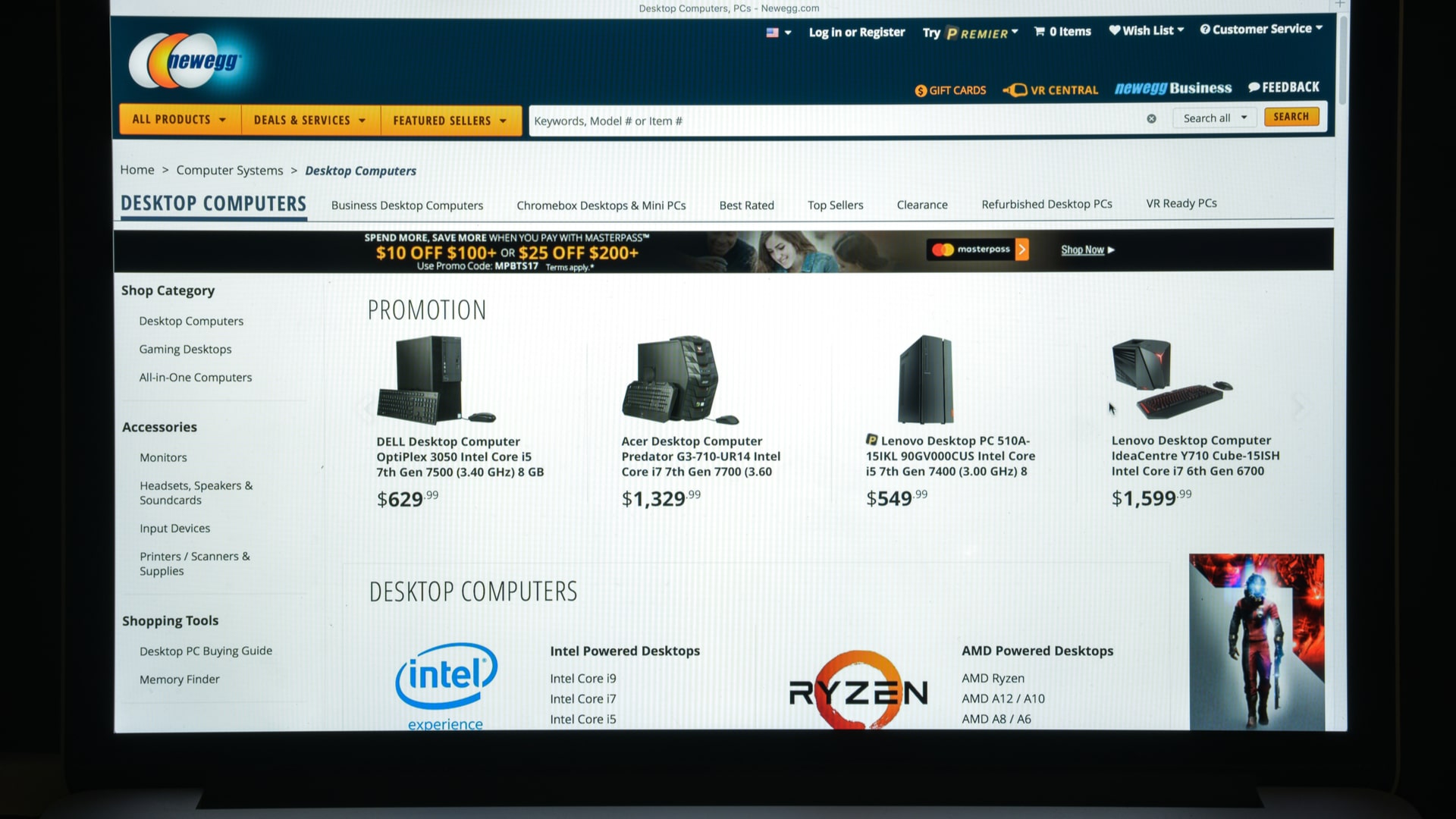 Site da Newegg em tela de computador litecoin