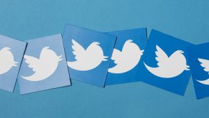 Símbolo do Twitter em blocos
