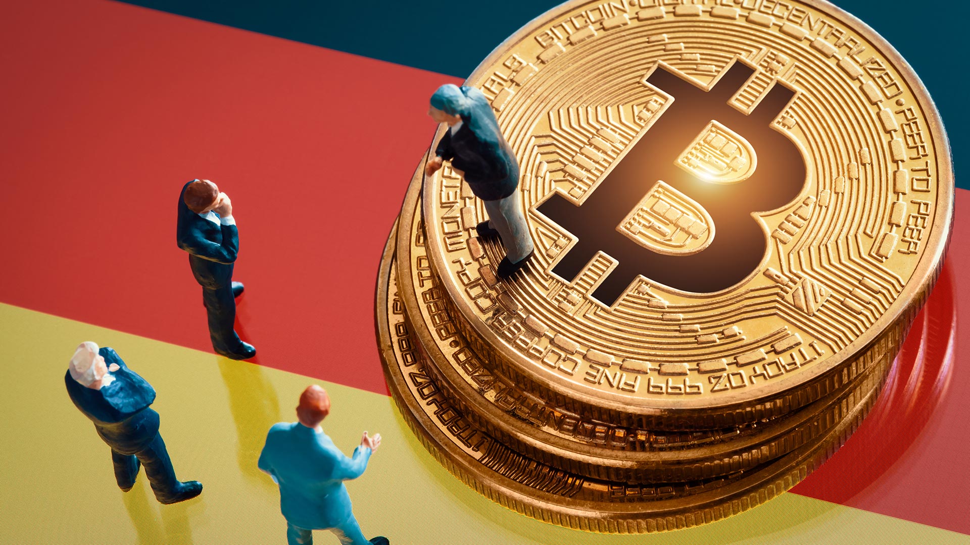 Bandeira da Alemanha e bitcoin