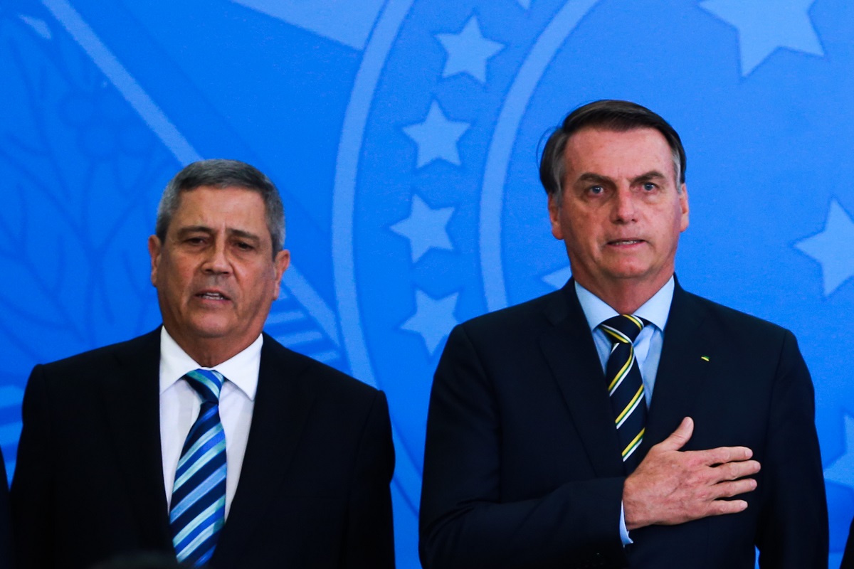 Ministro Walter Souza Braga Netto e o presidente Jair Bolsonaro Ministério da Defesa