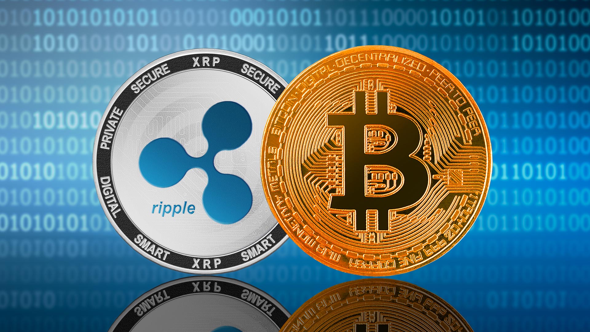 Imagem do XRP e Bitcoin Ripple criptomoedas criptoativos