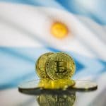 Bitcoin e bandeira da Argentina