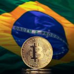 Bandeira do Brasil e Bitcoin