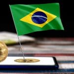 Bitcoin e bandeira do Brasil