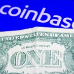 Aplicativo da Coinbase e nota de um dólar