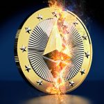 Criptomoeda Ethereum quebrada e pegando fogo
