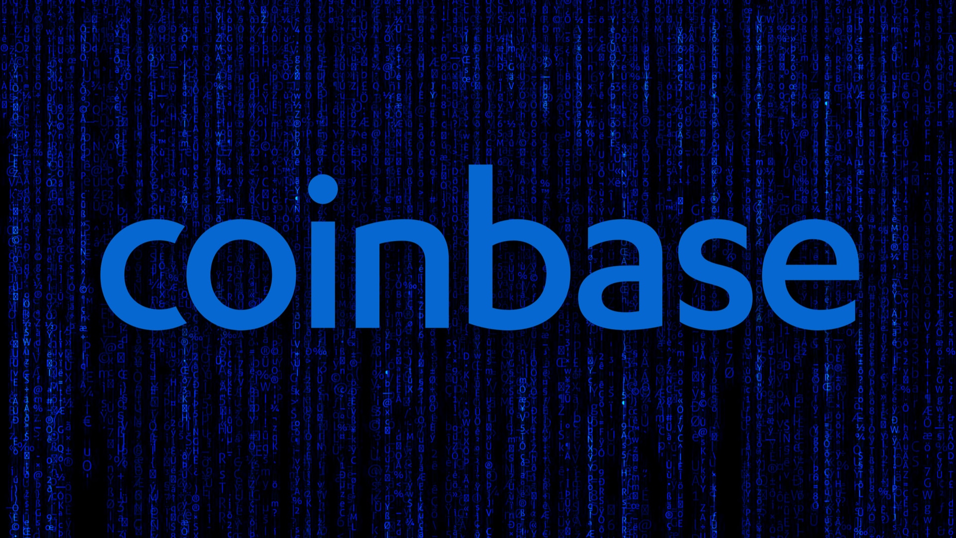 Logo da corretora Coinbase em um ambiente de segurança cibernética