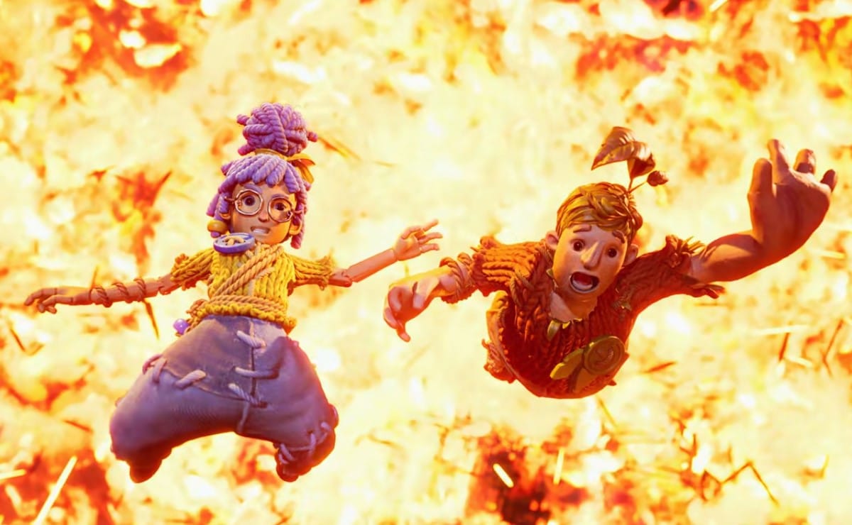 Personagens do jogo vencedor de prêmio do ano em 2021 produzido pela EA, It Takes Two