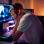 gamer preocupado