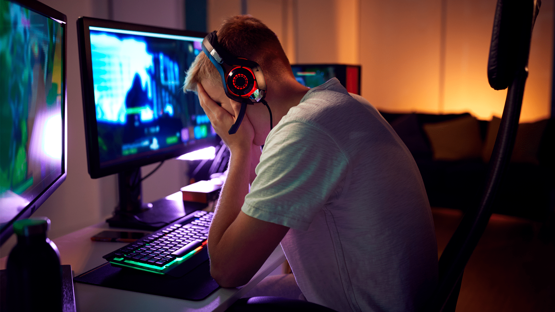 gamer preocupado