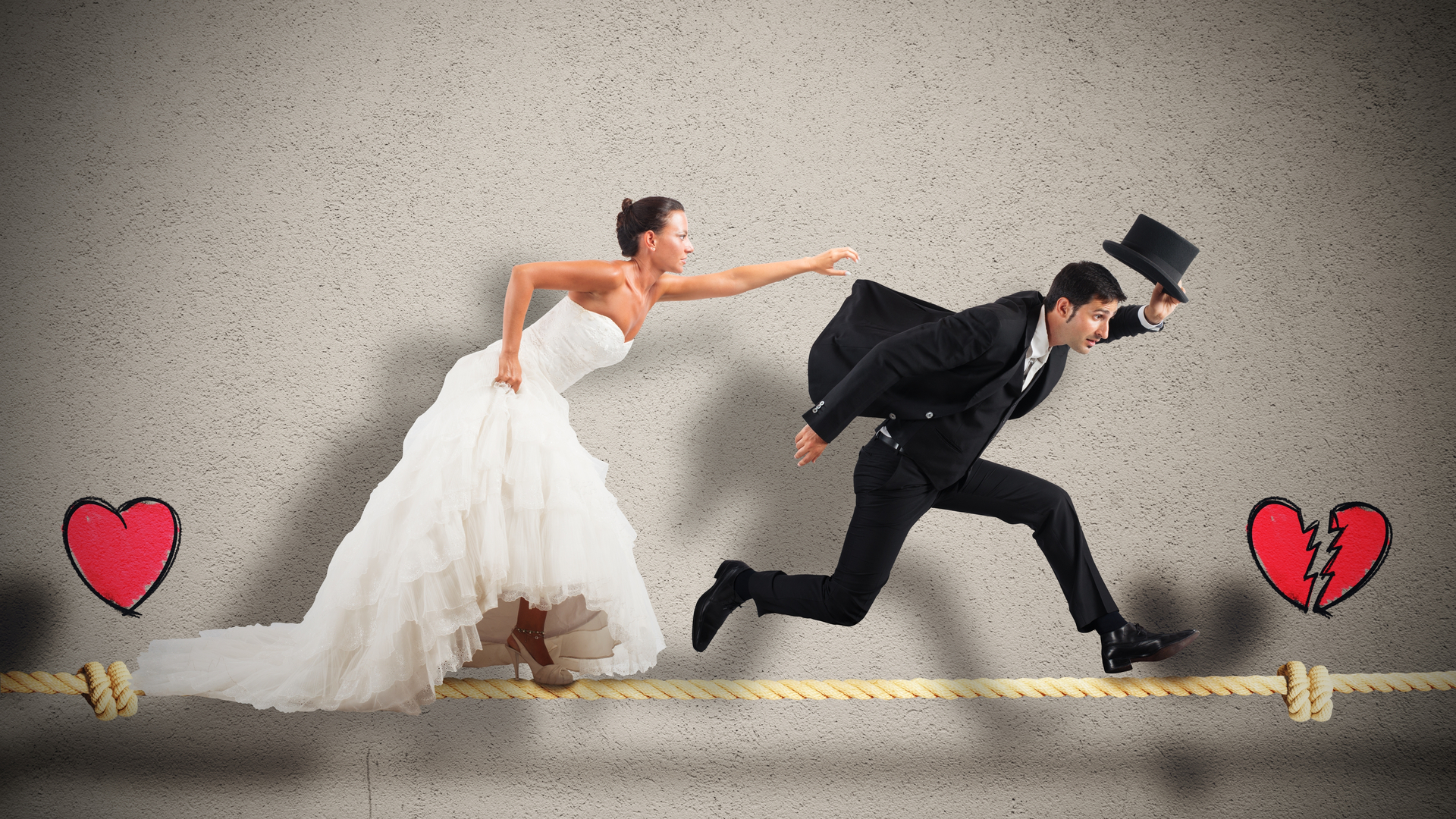 Homem fugindo de casamento