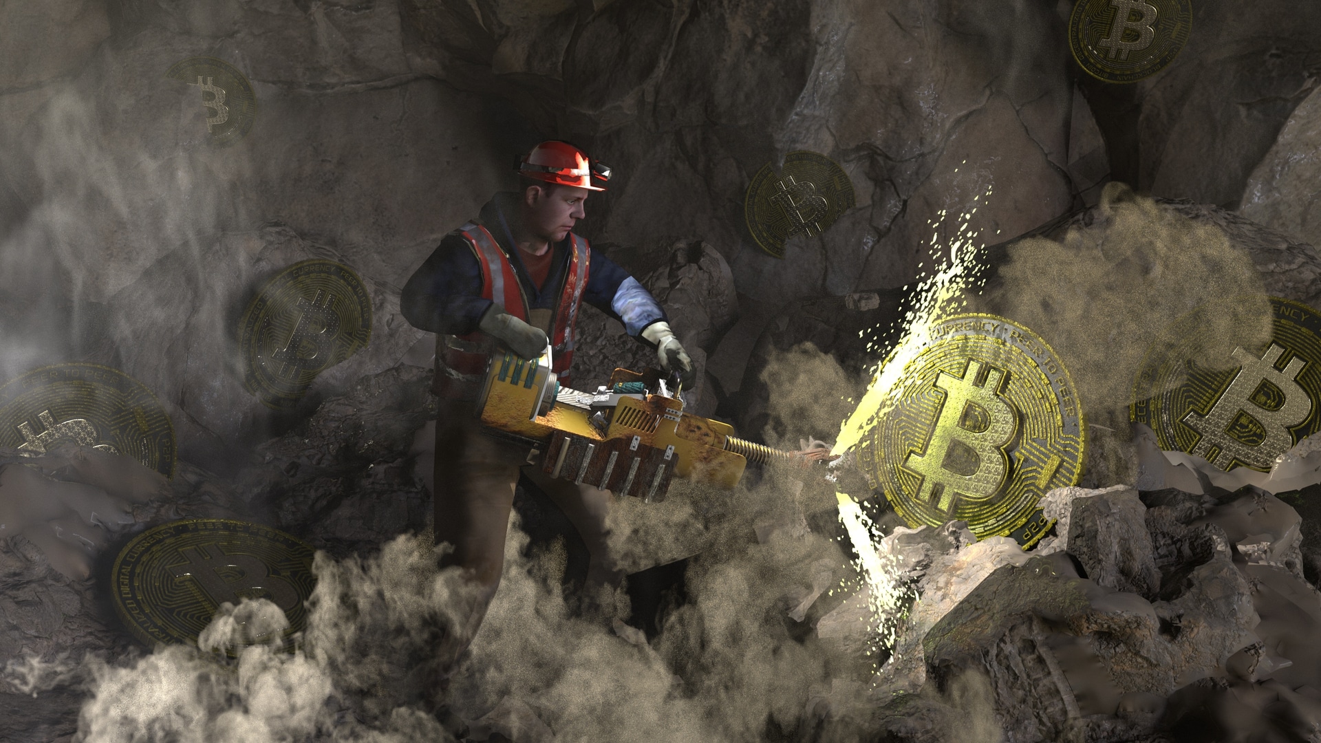 Minerador de Bitcoin em trabalho