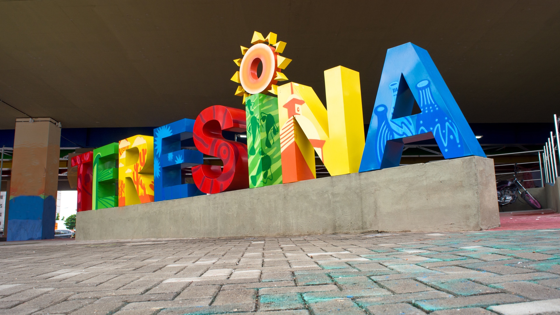 Placa oficial da cidade de Teresina no Piauí