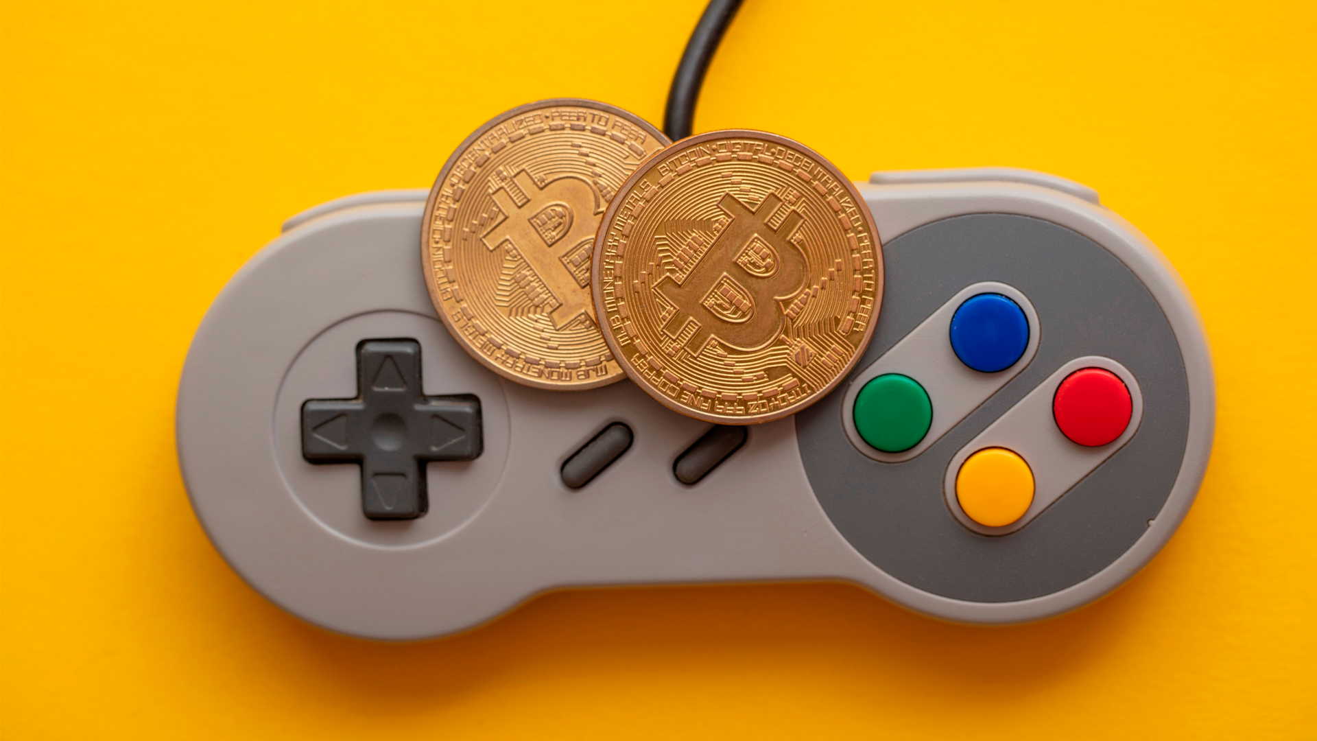 Controle de videogame e moeda digital
