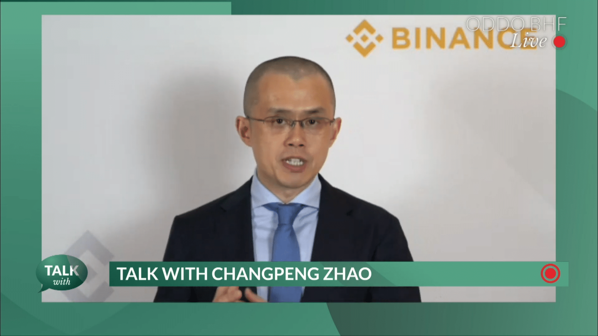 Changpeng Zhao (CZ), CEO da Binance, em live