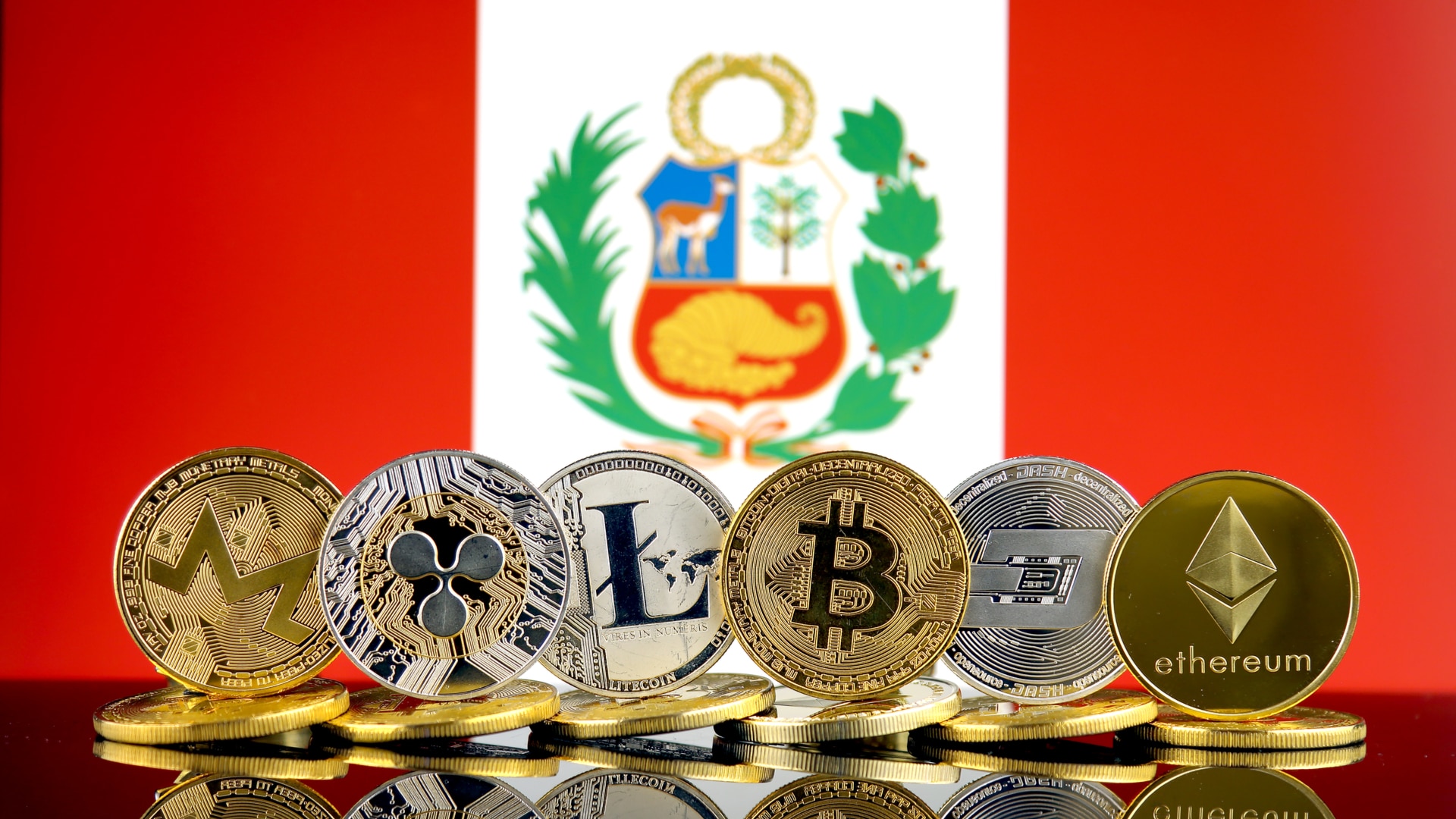 Bandeira do Peru e criptomoedas