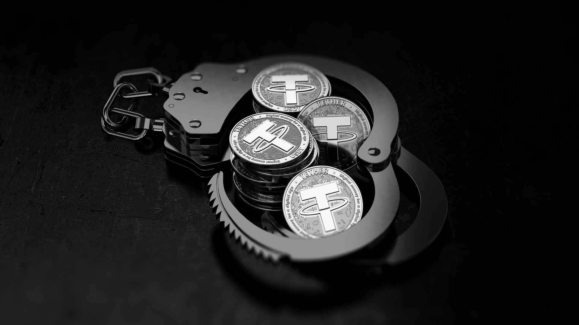 Criptomoeda Tether em algemas.