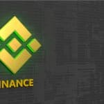 Corretora Binance com símbolo em verde e amarelo