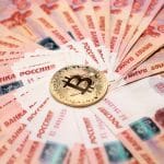 Bitcoin e rublo russo.