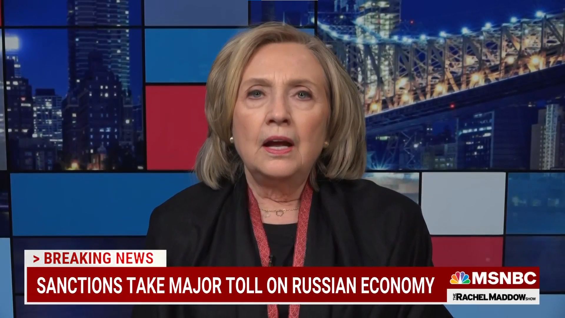 Hillary Clinton em conversa com MSNBC