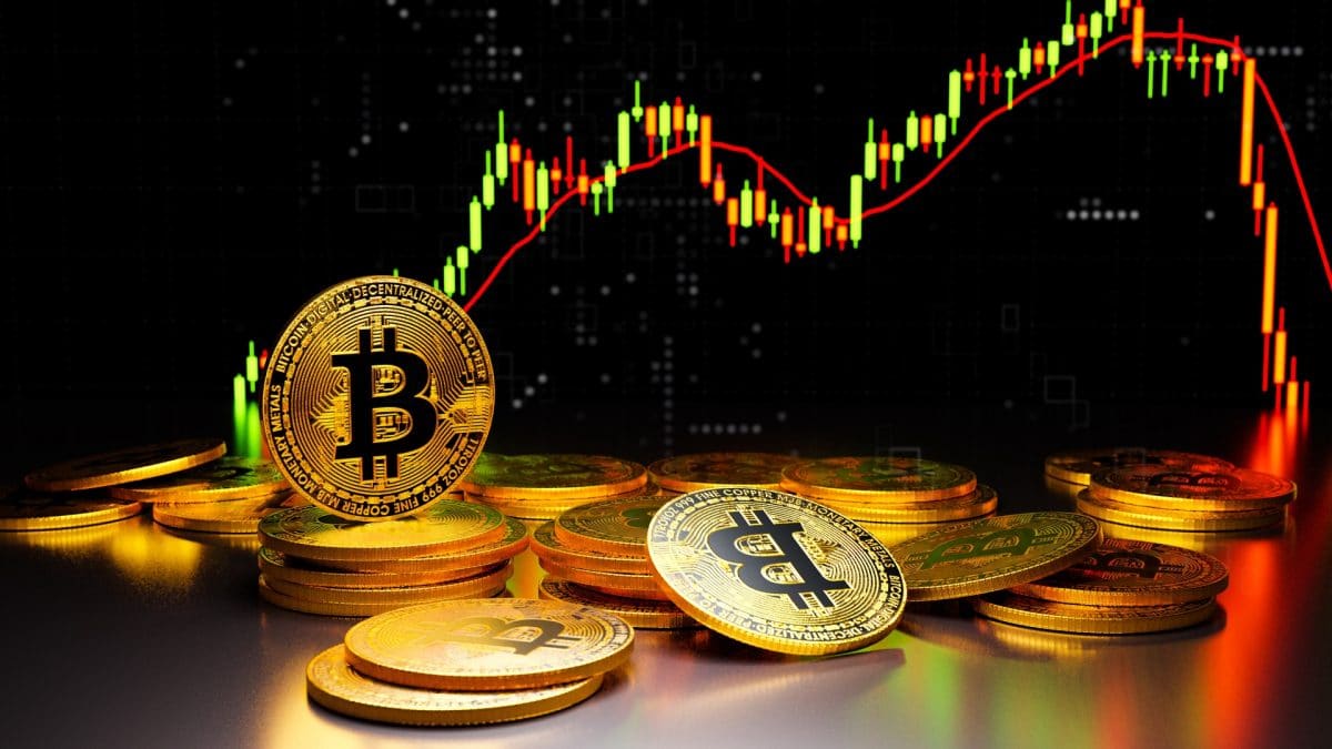 Gráfico de preços do bitcoin em queda