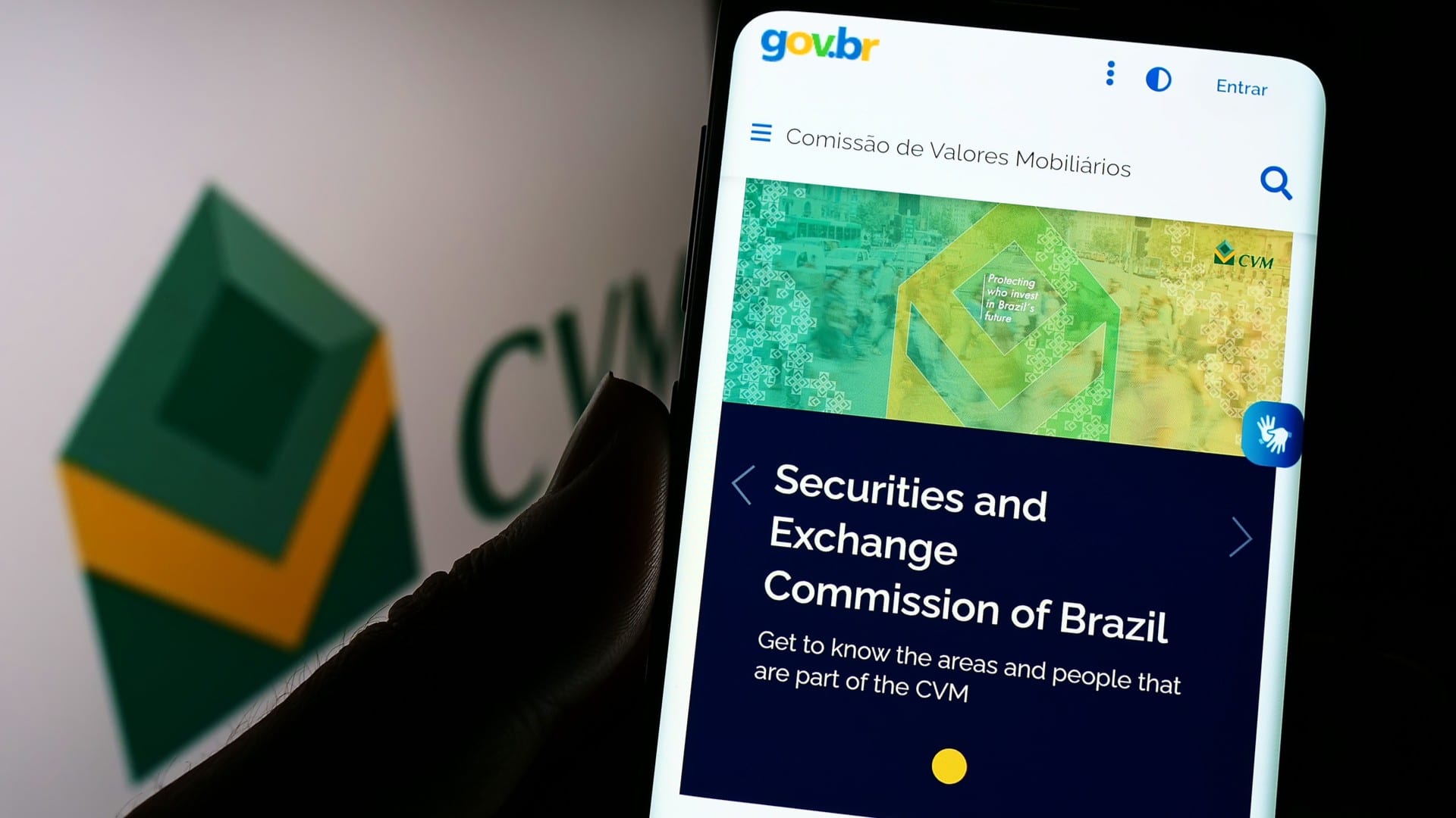 Site e aplicativo da CVM no Brasil