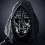 Cabeça de lobo defi com capuz