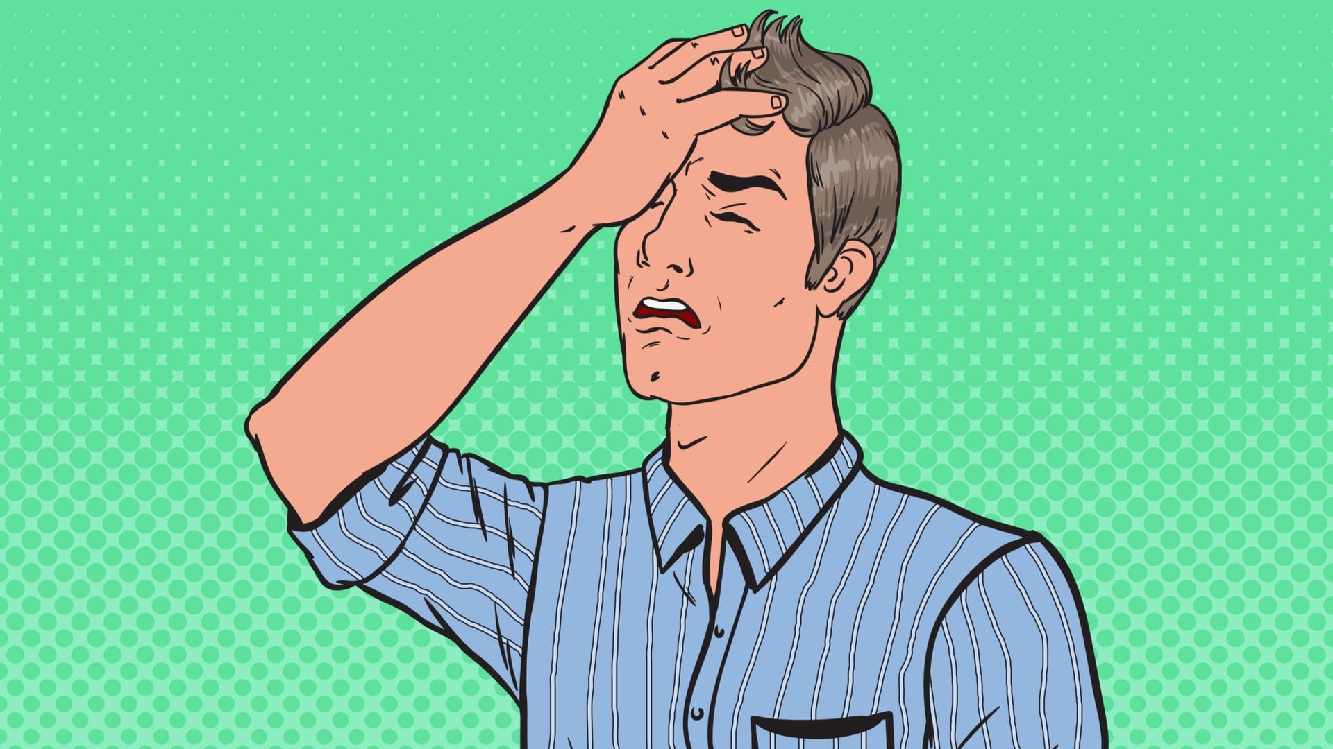NFT de um homem com mão na cabeça