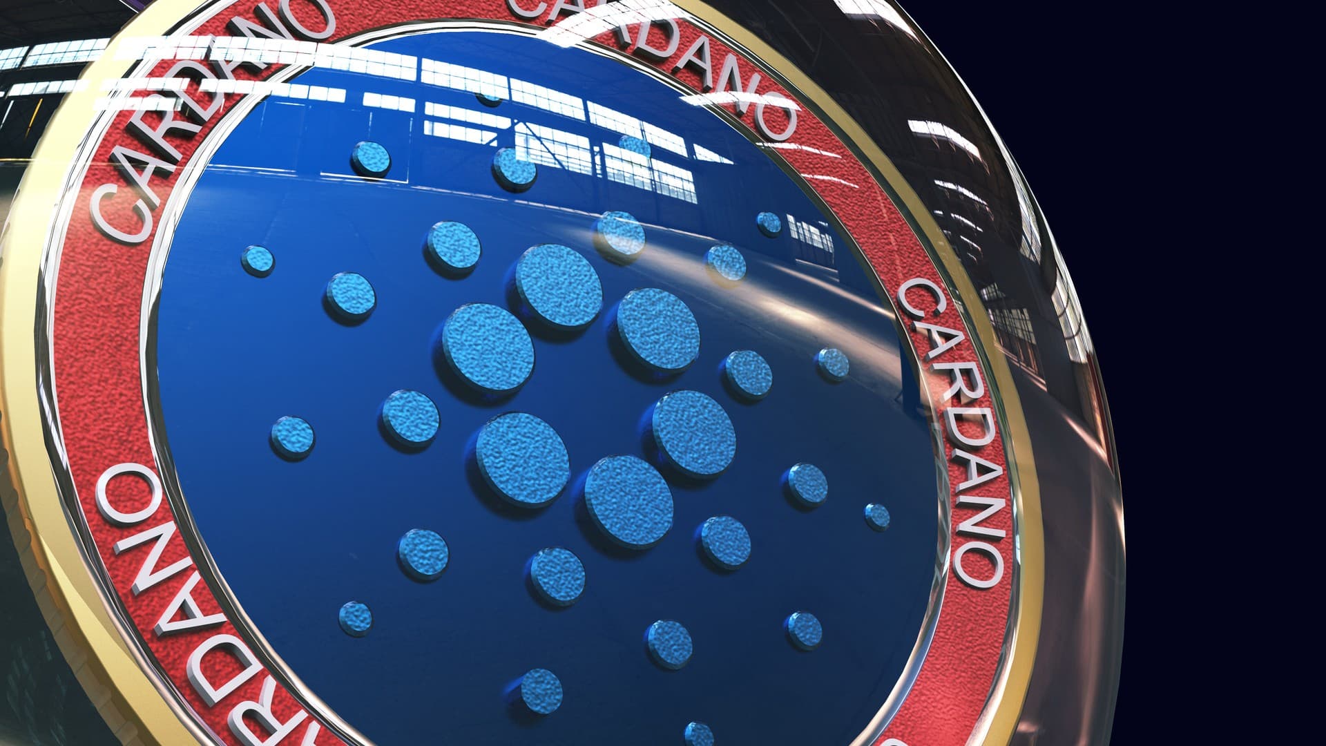 Criptomoeda Cardano envolta em uma bolha