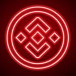 Símbolo da criptomoeda BNB em tom vermelho