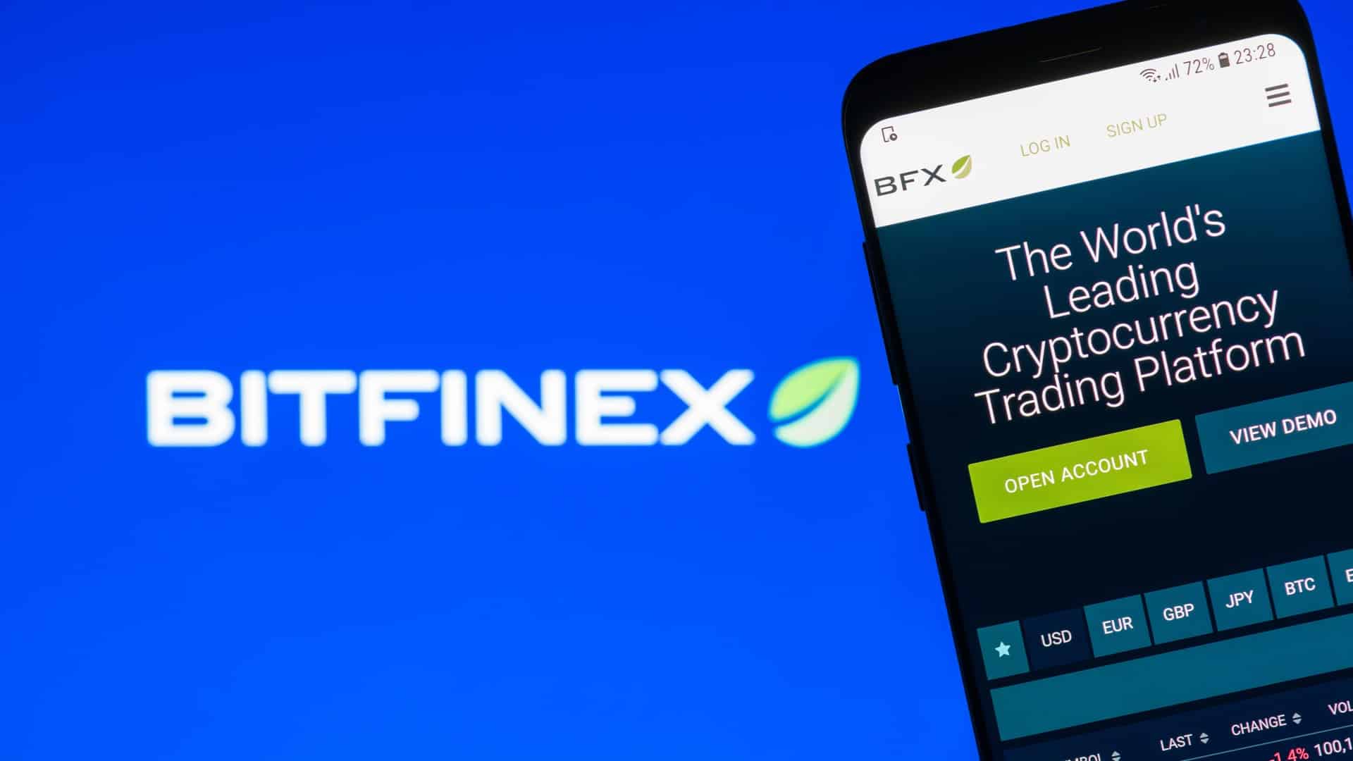 Aplicativo da corretora Bitfinex