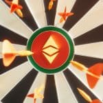 Alvo com logotipo do Ethereum.