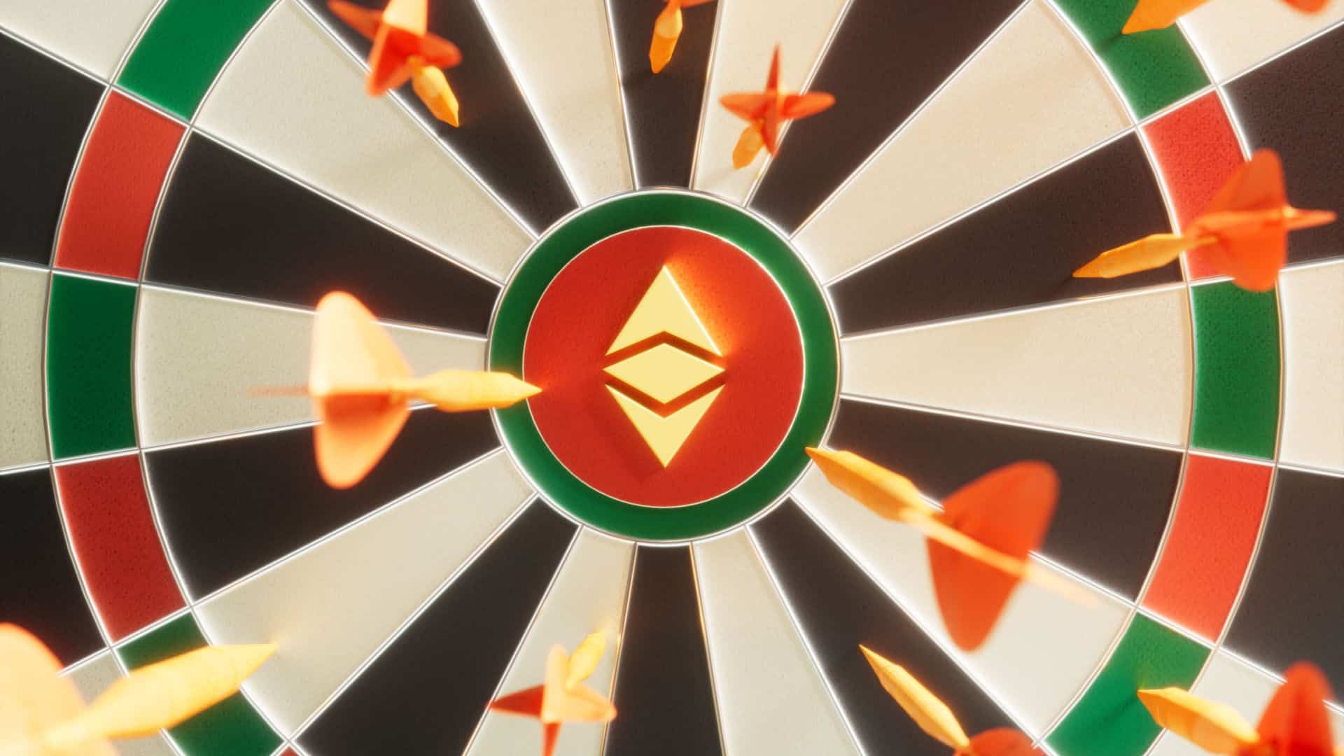 Alvo com logotipo do Ethereum.