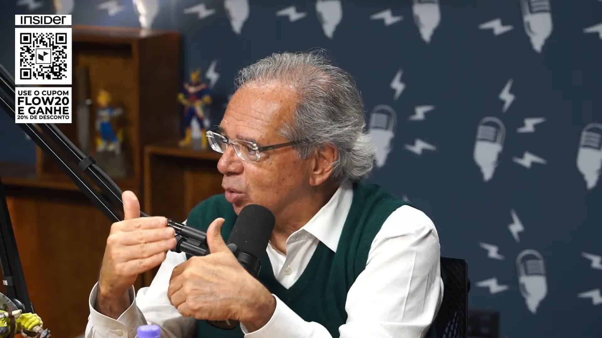 Paulo Guedes, Ministro da Economia do Brasil, falando sobre blockchain e Bitcoin no Flow Podcast.